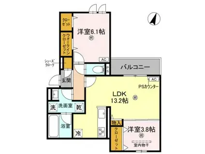 クラシスト苅田ウエスト(2LDK/3階)の間取り写真