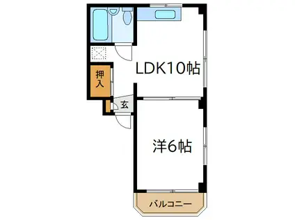 コーポC&T(1LDK/4階)の間取り写真