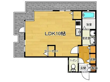 BREAD GARDEN(ワンルーム/8階)の間取り写真