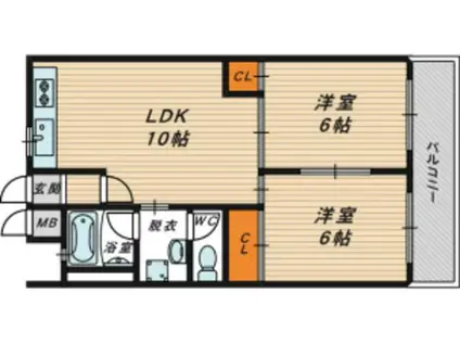 和晃マンション(2LDK/2階)の間取り写真