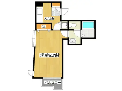 ウィンベルデュエット小岩(1K/3階)の間取り写真