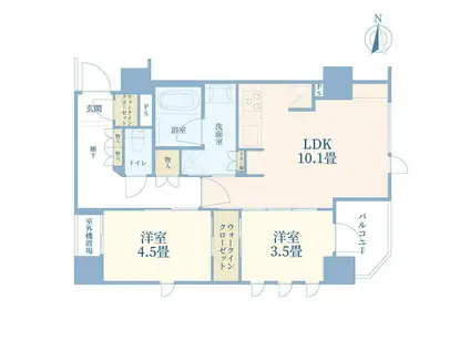 リストレジデンス王子(2LDK/10階)の間取り写真