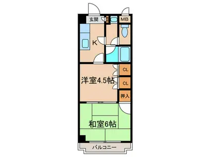 IL SOLE上新庄(2K/4階)の間取り写真