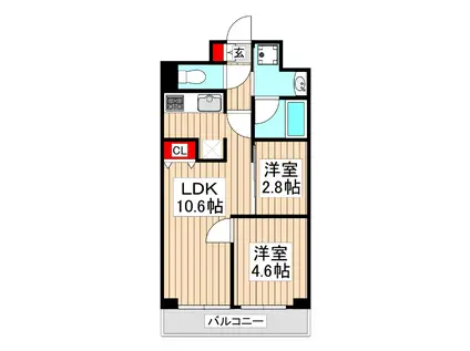 プラネソシエプラス桜台(2LDK/3階)の間取り写真