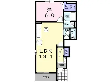 レ・セーナメゾンA(1LDK/1階)の間取り写真