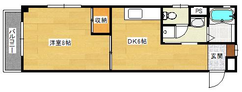 フェニックス21(1K/4階)の間取り写真