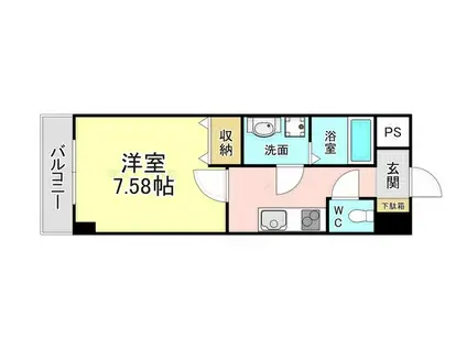 ベルガモット(1K/2階)の間取り写真