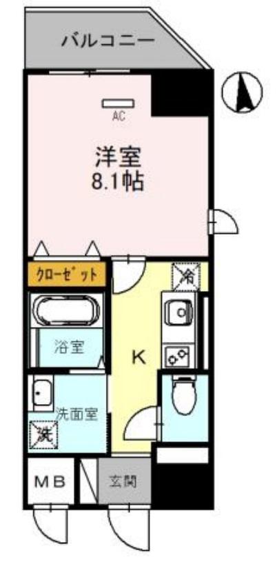 GRANPINO内淡路(1K/11階)の間取り写真