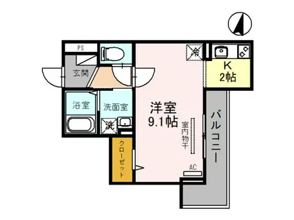 RESILENCE A(1K/1階)の間取り写真