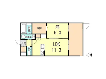 HEBEL GARDEN松山町(1LDK/1階)の間取り写真