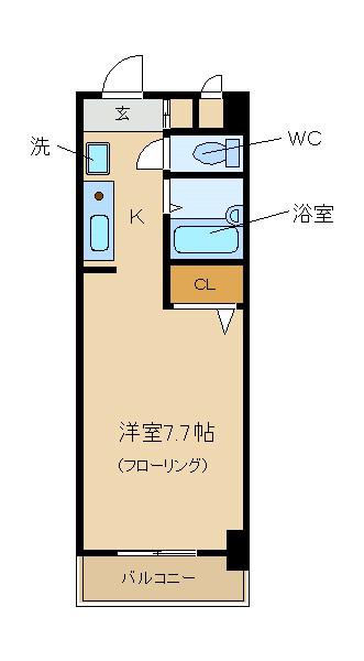 カンタル新大阪(1K/8階)の間取り写真