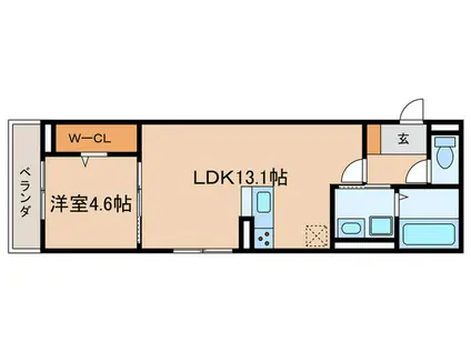 D-ROOM名駅 D棟(1LDK/3階)の間取り写真