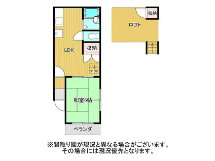 コアパレス岳美(1LDK/2階)の間取り写真
