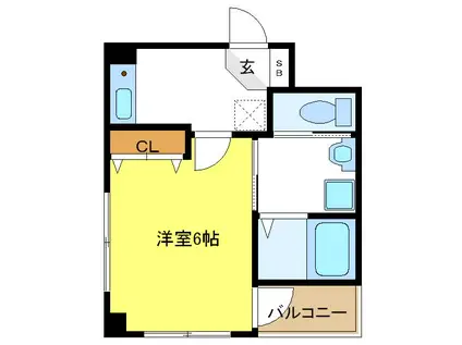 リヴェール天下茶屋(1K/6階)の間取り写真