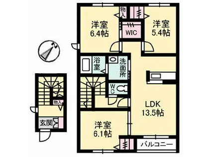 メゾンアンビシア(3LDK/1階)の間取り写真