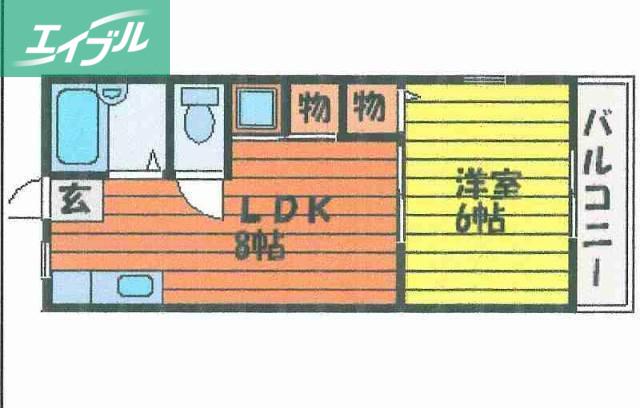 エクレール21(1LDK/1階)の間取り写真