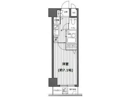 ガラステージ麻布十番(1K/12階)の間取り写真