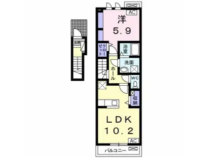 IS・PLACE II(1LDK/2階)の間取り写真