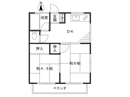 第5飯塚ハイツ(2DK/2階)の間取り写真