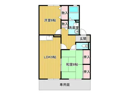 グレースウエストヒルズA(2LDK/2階)の間取り写真