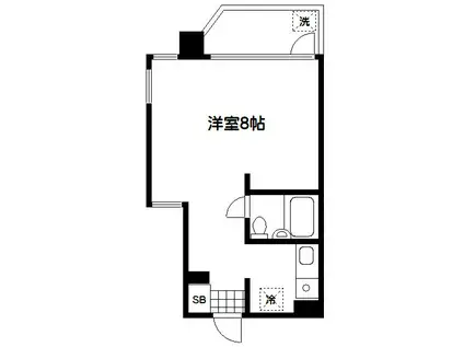 ＪＲ中央線 中野駅(東京) 徒歩7分 3階建 築36年(ワンルーム/2階)の間取り写真