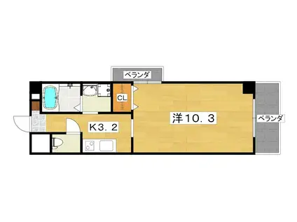 エルネージュ交野(1K/7階)の間取り写真