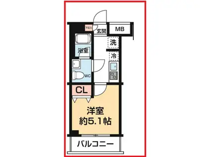アゼスト金町(1K/3階)の間取り写真