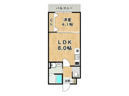 アッシュメゾン御幣島II(1LDK/3階)の間取り写真