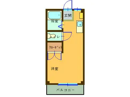 モンパレスナカハラ(ワンルーム/1階)の間取り写真