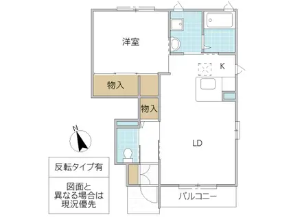 メゾン・ド・アンジュ B(1LDK/1階)の間取り写真