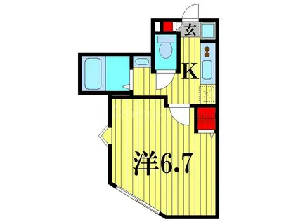 グランクオール綾瀬南(1K/2階)の間取り写真