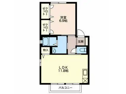 さくらヒルズ(1LDK/2階)の間取り写真