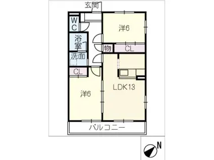 ポータルナラワ(2LDK/3階)の間取り写真