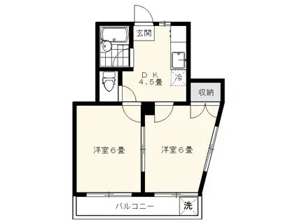 メゾン大森北3(2DK/3階)の間取り写真