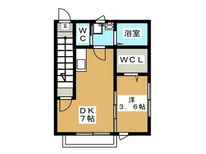 NOMAD(1DK/2階)の間取り写真