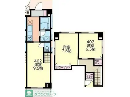 アークパレス梶山(2LDK/4階)の間取り写真