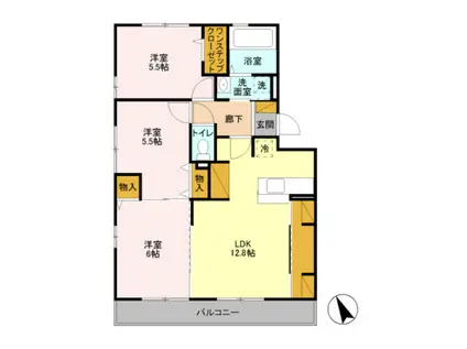 グランソーレ(3LDK/2階)の間取り写真