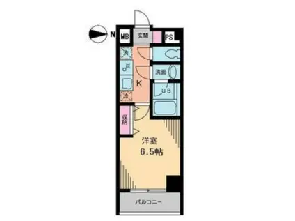 パロス・コート(1K/4階)の間取り写真