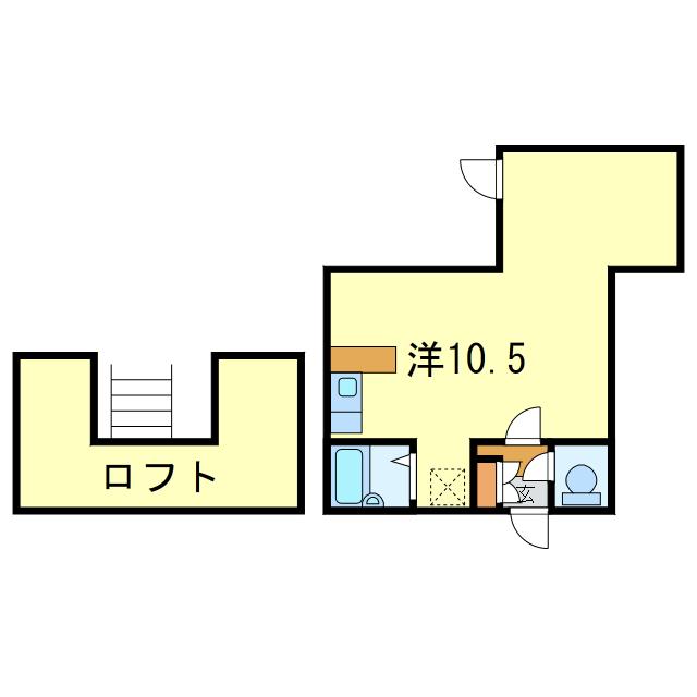 ルートヒルⅤ(ワンルーム/2階)の間取り写真