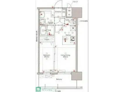 MAXIV新栄(1LDK/13階)の間取り写真