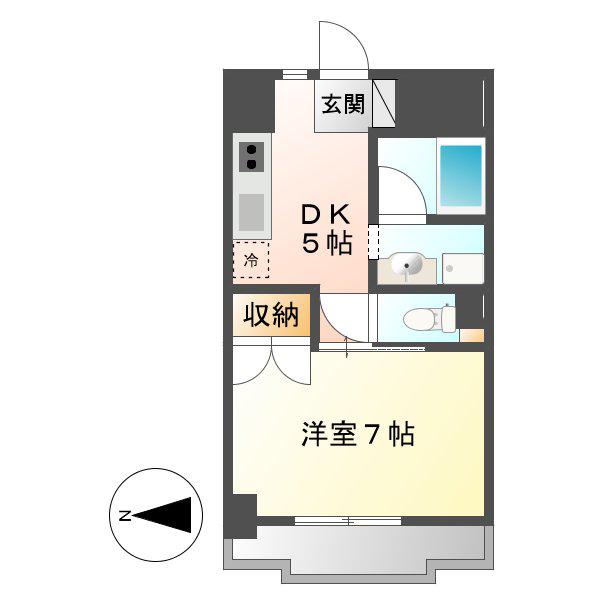 パティオ新栄(1DK/4階)の間取り写真