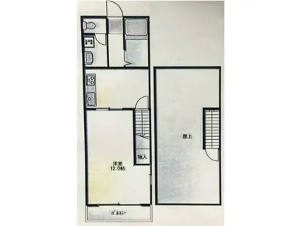 川崎屋ビル(1DK/3階)の間取り写真