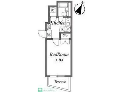 ドリームアロー下高井戸(1K/1階)の間取り写真