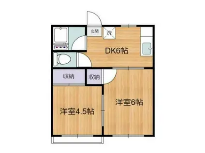 エコーハイツ(2DK/2階)の間取り写真