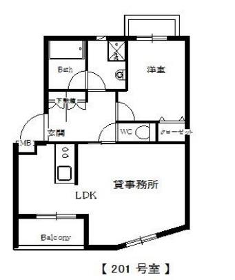 ウィステリア渋谷(1LDK/2階)の間取り写真