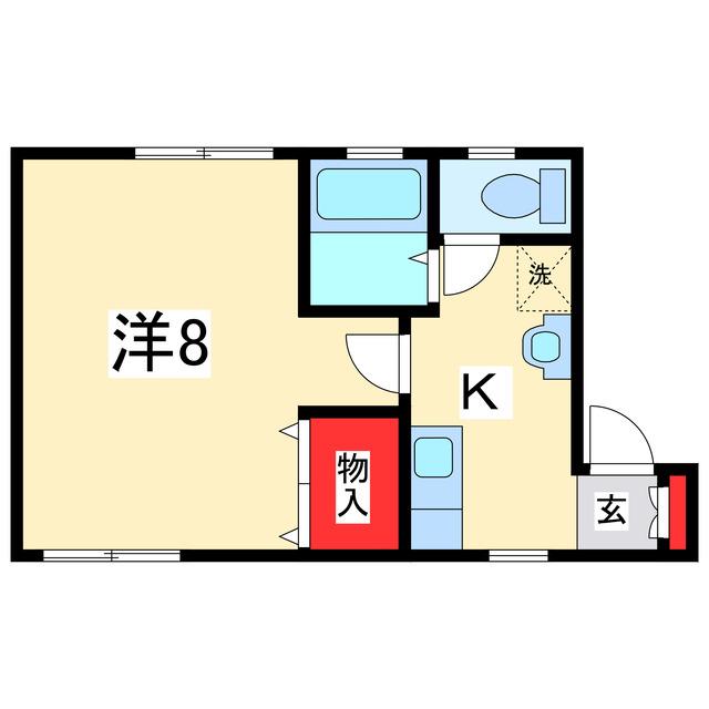 ハイツ田中(1K/2階)の間取り写真