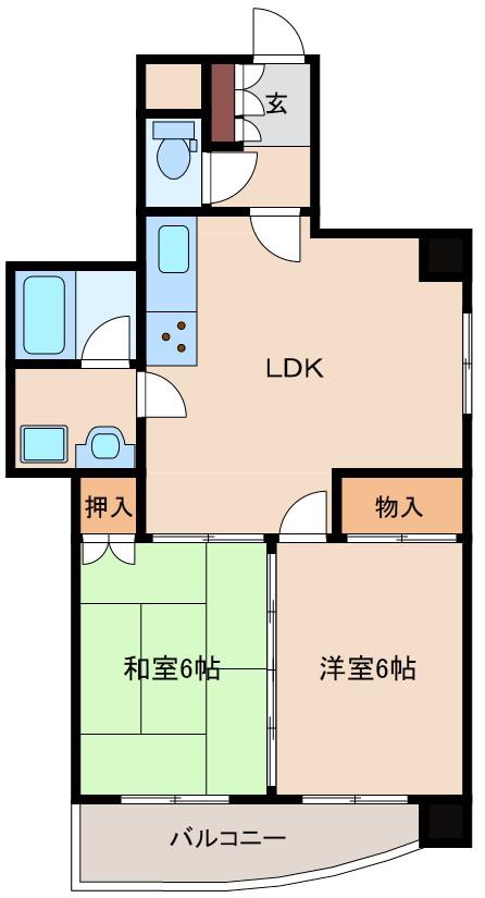 グラントピア新大阪(2LDK/8階)の間取り写真