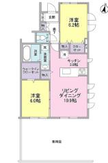 桜コート上用賀(2LDK/1階)の間取り写真