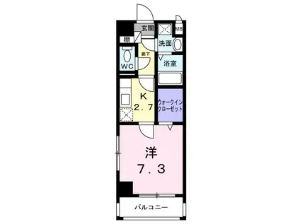MSファミーユ泉崎(1K/6階)の間取り写真