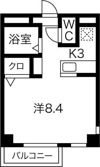 TWIN BUILD(1K/4階)の間取り写真